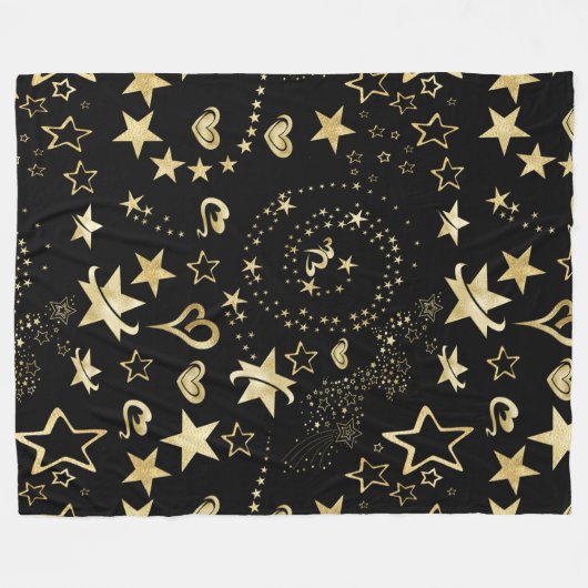 Couverture Polaire Étoiles et coeurs (Devant (Horizontal))