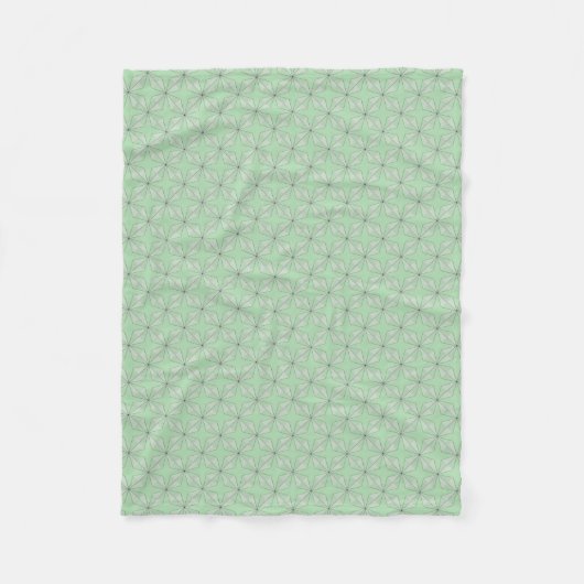 Couverture Polaire Étoiles et diamants motif Vert (Devant)