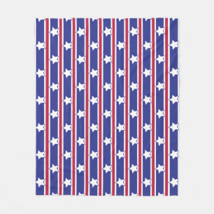 Couverture Polaire Étoiles et rayures patriotiques amusantes et fanta
