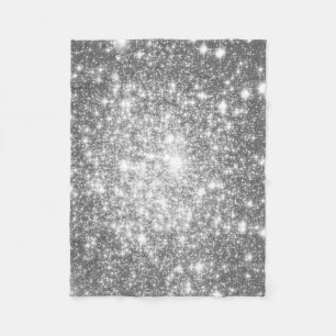 Couverture Polaire Étoiles gris argenté Blanche polaire
