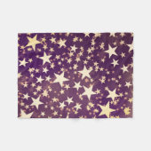 Couverture Polaire Étoiles lumineuses de Noël de vacances d'or (Devant (Horizontal))