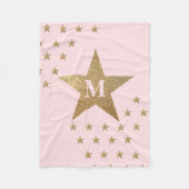 Couverture Polaire Étoiles modernes monogrammes rose et or (Devant)