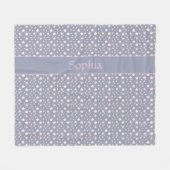 Couverture Polaire Étoiles motif rose gris (Devant (Horizontal))