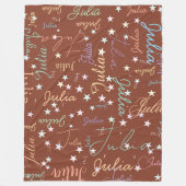 Couverture Polaire Étoiles mouchetées avec son nom Terracotta (Devant)