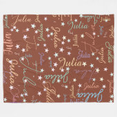Couverture Polaire Étoiles mouchetées avec son nom Terracotta (Devant (Horizontal))