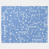 Couverture Polaire Étoiles mouchetées sur ciel bleu clair avec son no (Devant (Horizontal))