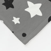 Couverture Polaire Étoiles noires et blanches sur gris (Coin)