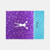 Couverture Polaire Étoiles pourpres de parties scintillantes d'indigo (Devant (Horizontal))