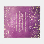 Couverture Polaire Étoiles rose violet personnalisées Message Nièce (Devant (Horizontal))