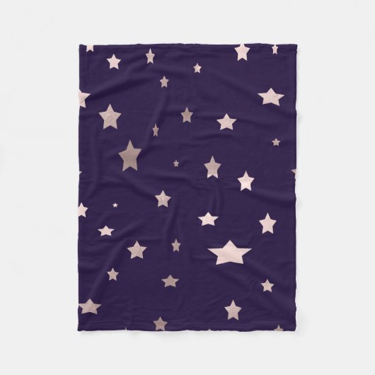 Couverture Polaire étoiles roses élégantes sur un arrière - plan viol (Devant)