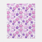 Couverture Polaire Étoiles violettes Cloud Kawaii Cute Blanche (Devant)
