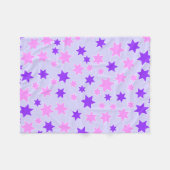 Couverture Polaire Étoiles violettes et roses (Devant (Horizontal))