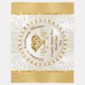 Couverture Polaire Étonnant, Jeu de Mariage personnalisé, Or, Ivoire (Devant)