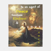 Couverture Polaire Être un agent de paix Christ personnage d'image (Devant)