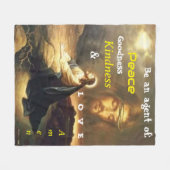 Couverture Polaire Être un agent de paix Christ personnage d'image (Devant (Horizontal))