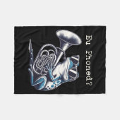 Couverture Polaire Eu Phoned Funny Euphonium Frog Music Band Pun (Devant (Horizontal))