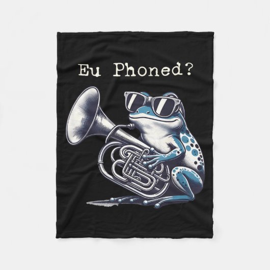 Couverture Polaire Eu Phoned Funny Euphonium Frog Music Band Pun (Devant)
