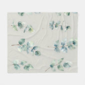Couverture Polaire Eucalyptus Leaves Watercolor Pattern (Devant (Horizontal))