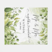 Couverture Polaire Eucalyptus Verdure Blush Moderne Script tendance M (Devant (Horizontal))