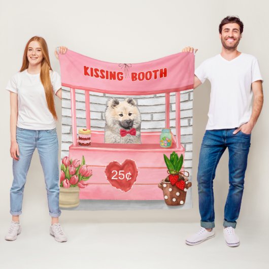 Couverture Polaire Eurasier Chien Valentine's Day Kissing Booth (En situation)