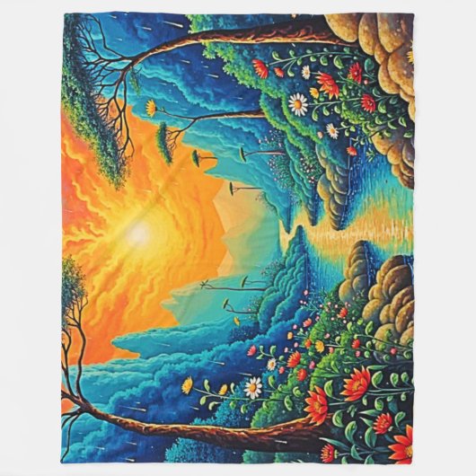 Couverture Polaire Évasion vers la nature Art Design (Devant)