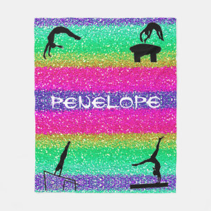 Couverture Polaire Événements de Gymnastique Féminine Plaid Arc-en-Ci