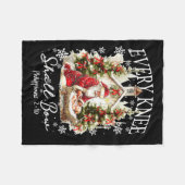 Couverture Polaire Every Knee Shall Bow Santa Christmas Nativity Scen (Devant (Horizontal))