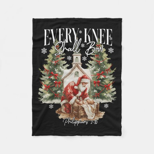 Couverture Polaire Every Knee Shall Bow Santa Christmas Nativity Scen (Devant)