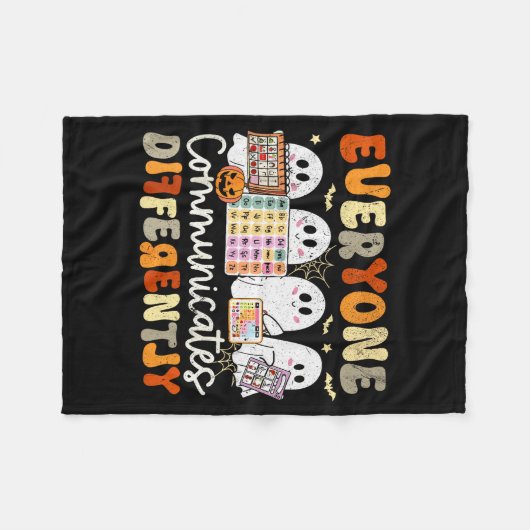 Couverture Polaire Everyone Communicates Differently Halloween Slp Sp (Devant (Horizontal))