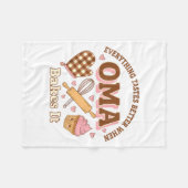 Couverture Polaire Everything Tastes Better When Oma Bakes It Mother' (Devant (Horizontal))