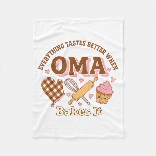 Couverture Polaire Everything Tastes Better When Oma Bakes It Mother' (Devant)