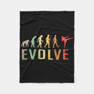 Couverture Polaire Évolution de kickboxing Muay-thai Vintage drôle cr