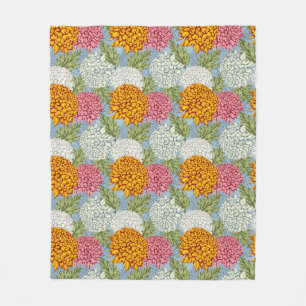 Couverture Polaire Excellent motif avec des chrysanthèmes