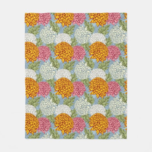 Couverture Polaire Excellent motif avec des chrysanthèmes (Devant)
