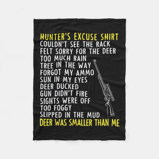 Couverture Polaire Excuses de chasseur amusant - Chasse de saison - P (Devant)