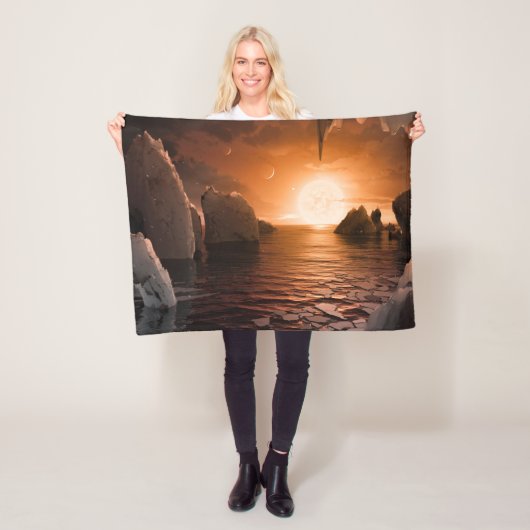 Couverture Polaire Exoplanet Trappist-1f De Son Côté Nocturne Icy. (En situation)