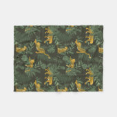 Couverture Polaire Exotic Tropical vert jaguar palm feuille motif (Devant (Horizontal))
