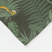Couverture Polaire Exotic Tropical vert jaguar palm feuille motif (Coin)