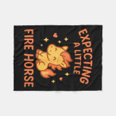 Couverture Polaire Expecting A Little Fire Horse Cute Funny Maternity (Devant (Horizontal))