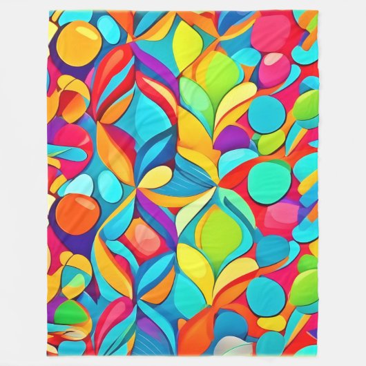 Couverture Polaire Explosion Abstraite florale (Devant)