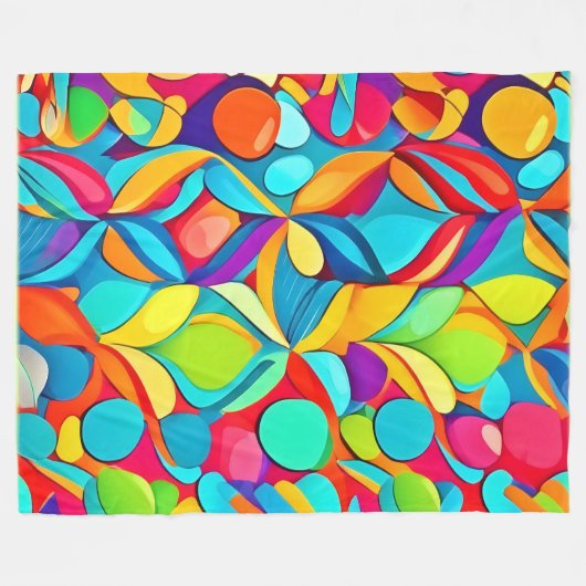 Couverture Polaire Explosion Abstraite florale (Devant (Horizontal))