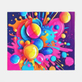 Couverture Polaire Explosion colorée de bulle (Devant (Horizontal))