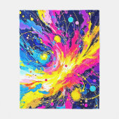 Couverture Polaire Explosion Cosmique : Art vibrant à éclaboussures (Devant)