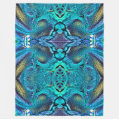 Couverture Polaire Explosion couleur Abstraite Aqua Blue Gold (Devant)