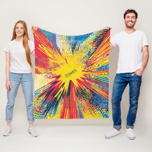 Couverture Polaire Explosion d'art pop de style comique (3)