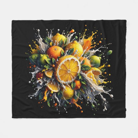 Couverture Polaire Explosion de Citrus (Devant (Horizontal))