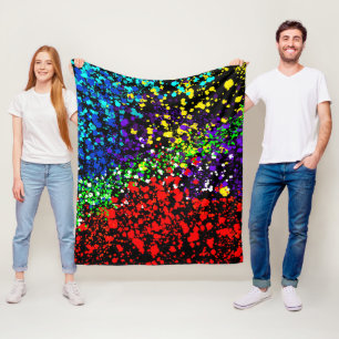 Couverture Polaire Explosion de couleur Points de peinture Coloré Mod