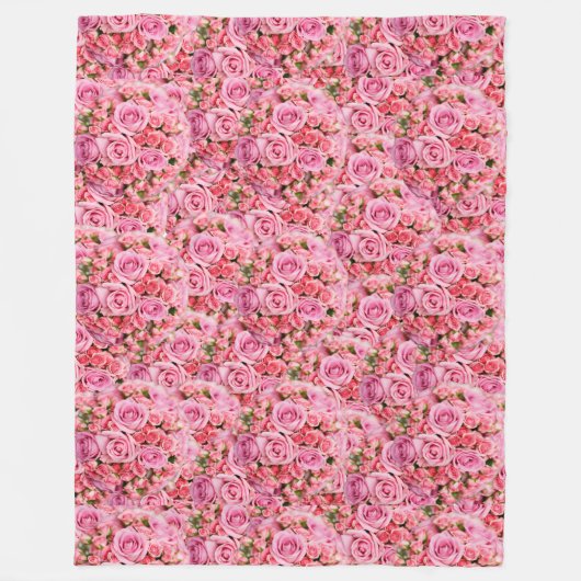 Couverture Polaire Explosion de fleurs de bouquet rose (Devant)