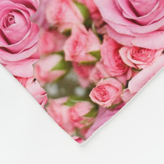 Couverture Polaire Explosion de fleurs de bouquet rose (Coin)