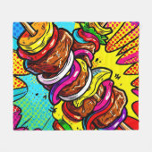 Couverture Polaire Explosion de Kebab Pop Art (Devant (Horizontal))